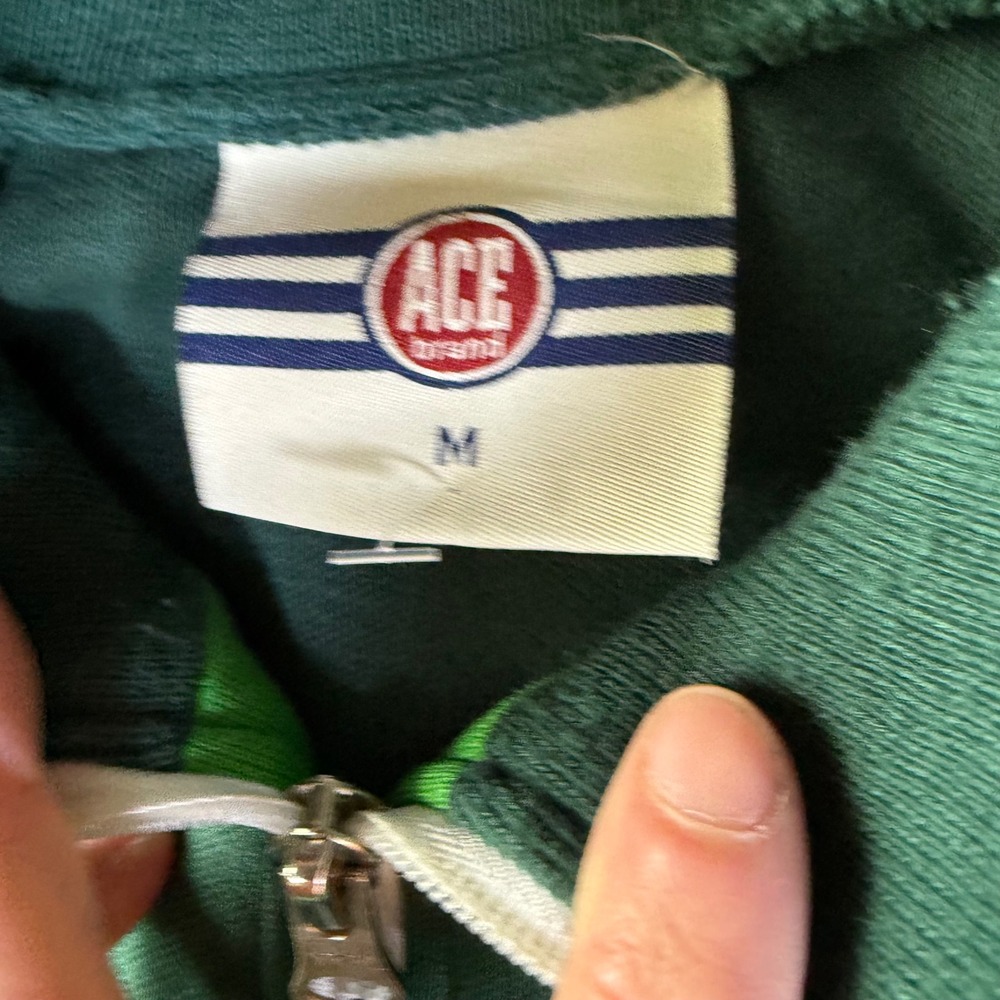 Vintage 90s Ireland Track Jacket Shamrock Green Full Zip ACE Size Medium - Picture 5 of 9